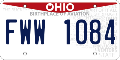 OH license plate FWW1084