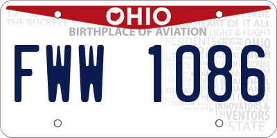 OH license plate FWW1086