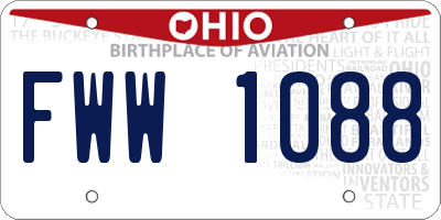 OH license plate FWW1088