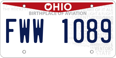 OH license plate FWW1089