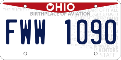 OH license plate FWW1090