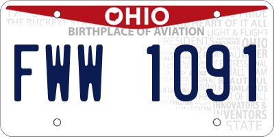 OH license plate FWW1091