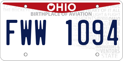 OH license plate FWW1094