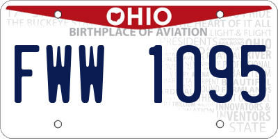 OH license plate FWW1095