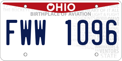 OH license plate FWW1096