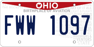 OH license plate FWW1097