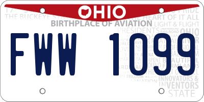 OH license plate FWW1099