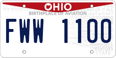 OH license plate FWW1100