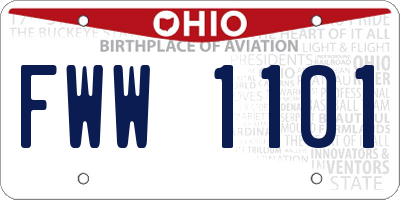 OH license plate FWW1101