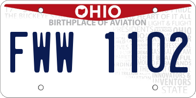 OH license plate FWW1102