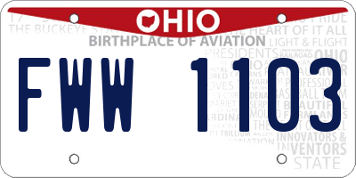 OH license plate FWW1103