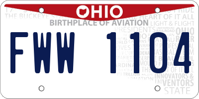 OH license plate FWW1104