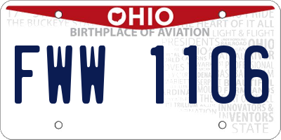 OH license plate FWW1106