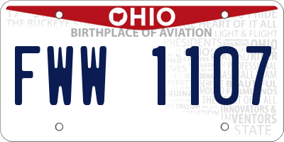 OH license plate FWW1107