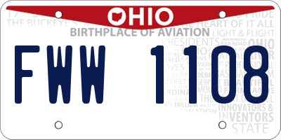 OH license plate FWW1108