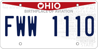 OH license plate FWW1110