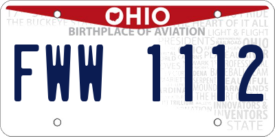 OH license plate FWW1112