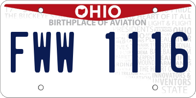 OH license plate FWW1116