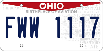 OH license plate FWW1117