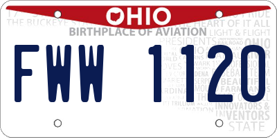 OH license plate FWW1120