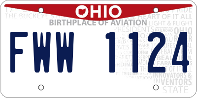 OH license plate FWW1124