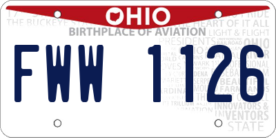 OH license plate FWW1126