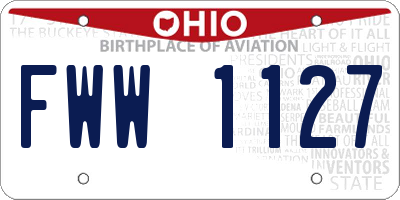 OH license plate FWW1127