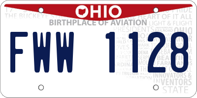 OH license plate FWW1128