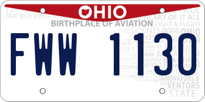 OH license plate FWW1130