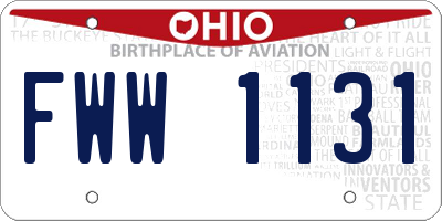 OH license plate FWW1131