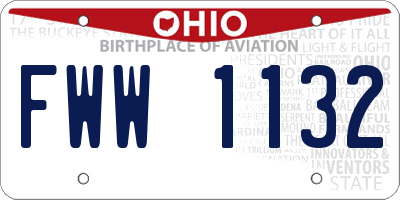 OH license plate FWW1132