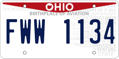 OH license plate FWW1134