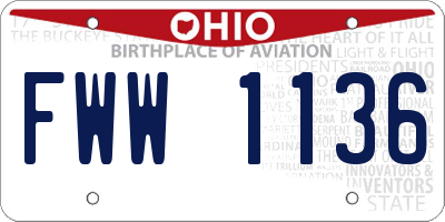 OH license plate FWW1136