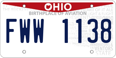 OH license plate FWW1138