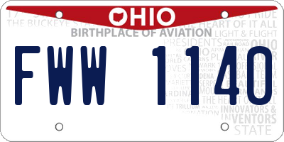 OH license plate FWW1140