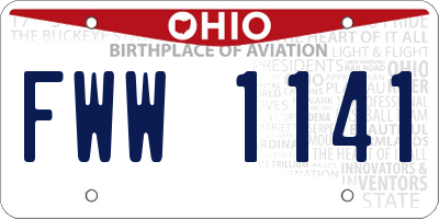 OH license plate FWW1141