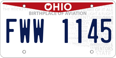 OH license plate FWW1145