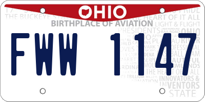 OH license plate FWW1147