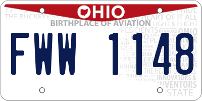 OH license plate FWW1148