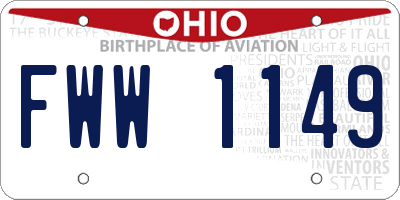 OH license plate FWW1149