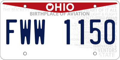 OH license plate FWW1150