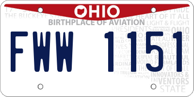 OH license plate FWW1151