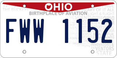 OH license plate FWW1152