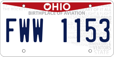 OH license plate FWW1153