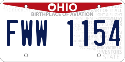 OH license plate FWW1154