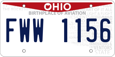 OH license plate FWW1156