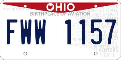 OH license plate FWW1157