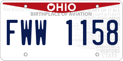 OH license plate FWW1158