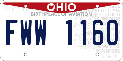 OH license plate FWW1160