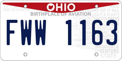 OH license plate FWW1163